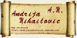 Andrija Mihailović vizit kartica